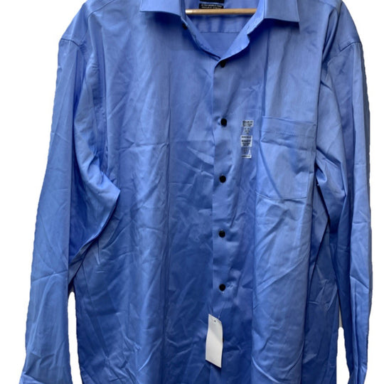 Van Heusen Dress Shirt Mens Flex Collar Regular Fit Blue Size 2XL 18-18.5 34/35