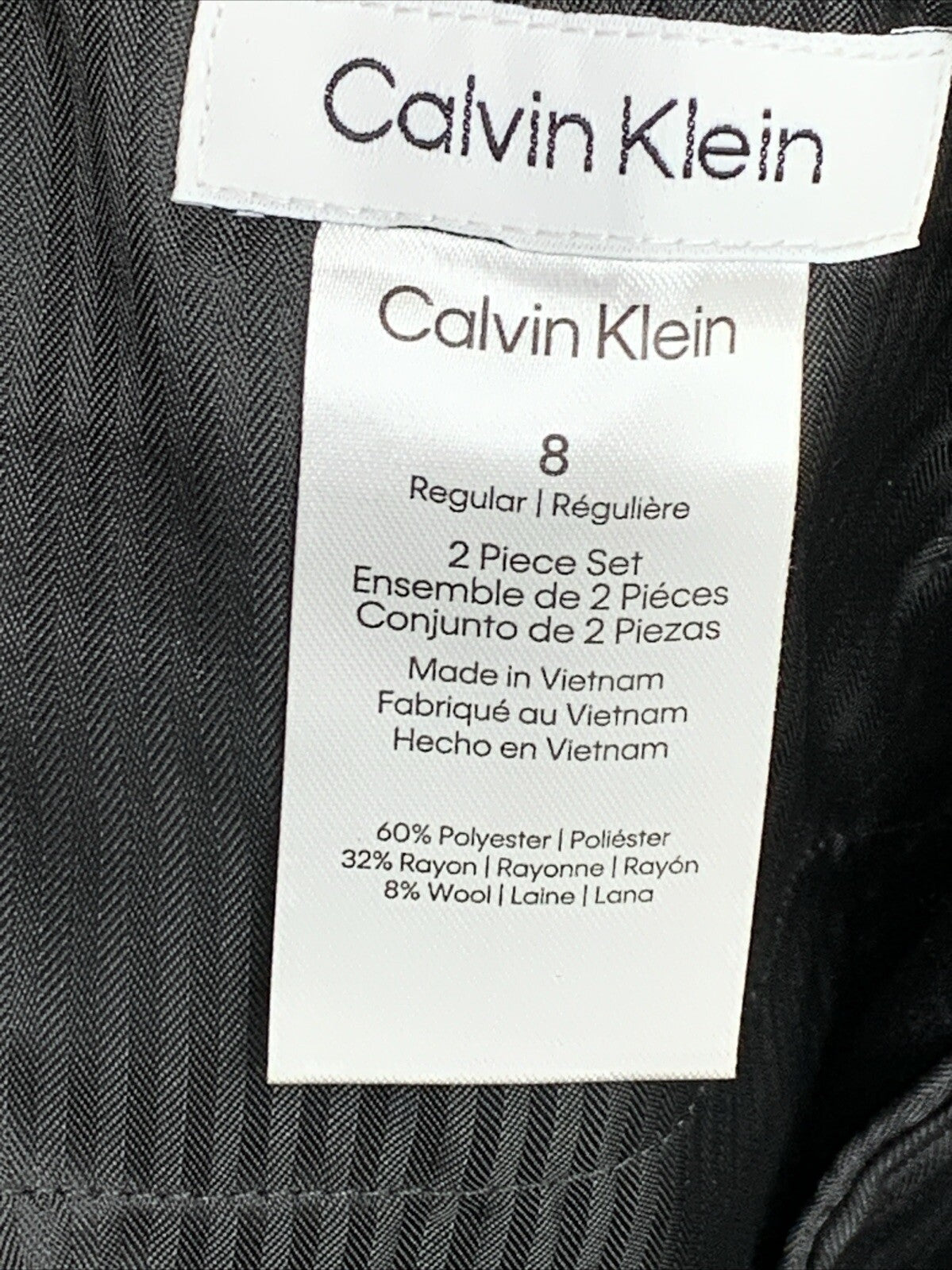 Calvin Klein Mens Regular Blazer and Pants Set Black Size 8 Long Sleeve CTFDE22F