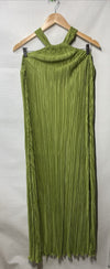 Petal and Pup TF9166-2-PPX Women's Melody Plisse Halter Maxi Dress Olive Size M