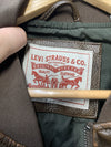 Levi's Mens Faux Leather Varsity Bomber Jacket Size L Long Sleeve LM2RU096 Brown