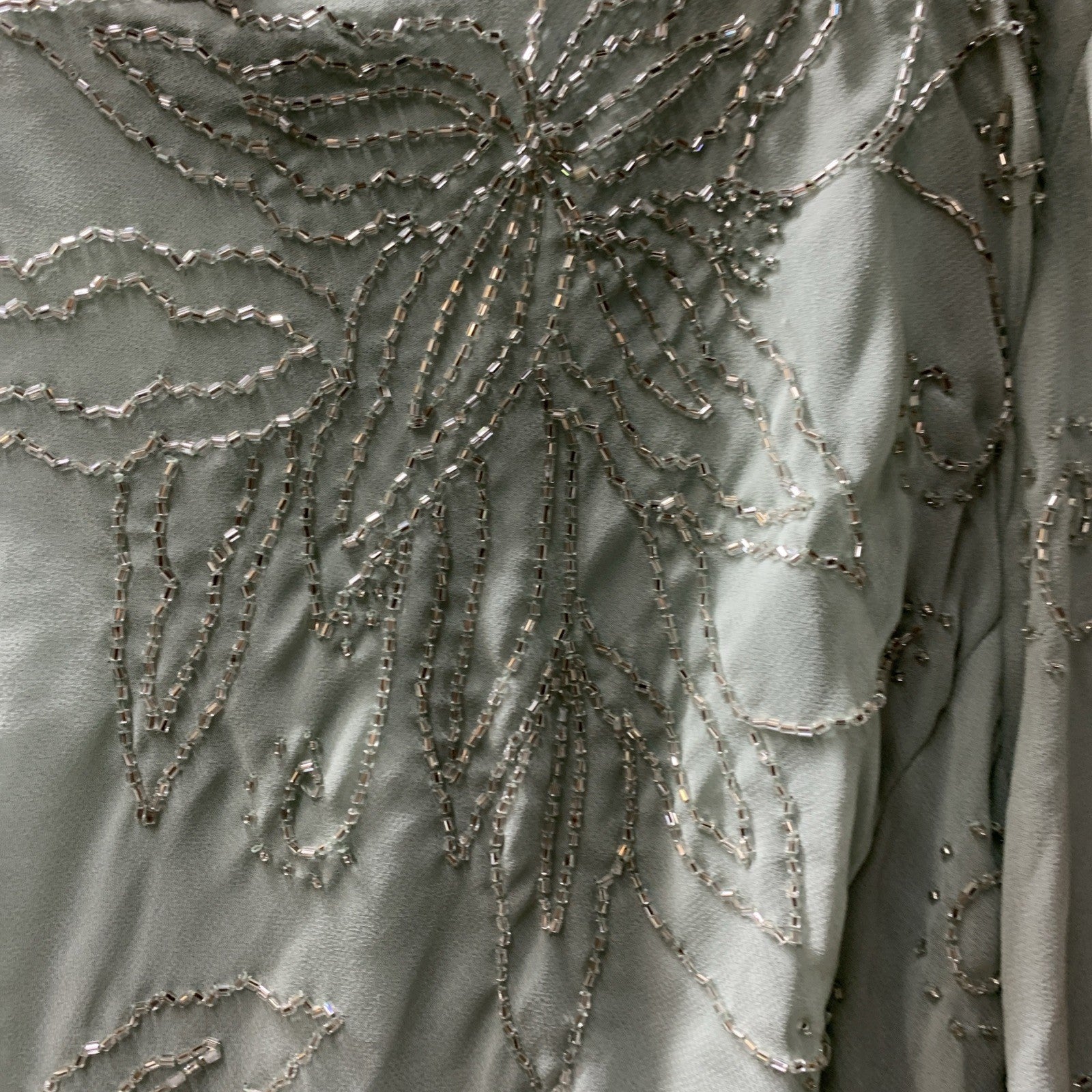 J Kara Women's Long Beaded Mother of Bride Groom Formal Dress Mint Green Size 18