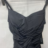 La Blanca Women's Island Goddess Draped Lingerie One Piece Swimsuit Black Size 6