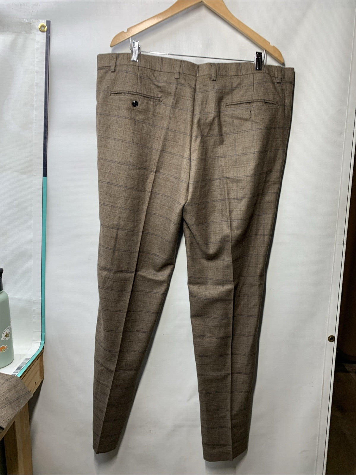 Kudoro Men's Suits Check Plaid Suits Tuxedo Jacket Vest Pants Size XL - 3 Piece