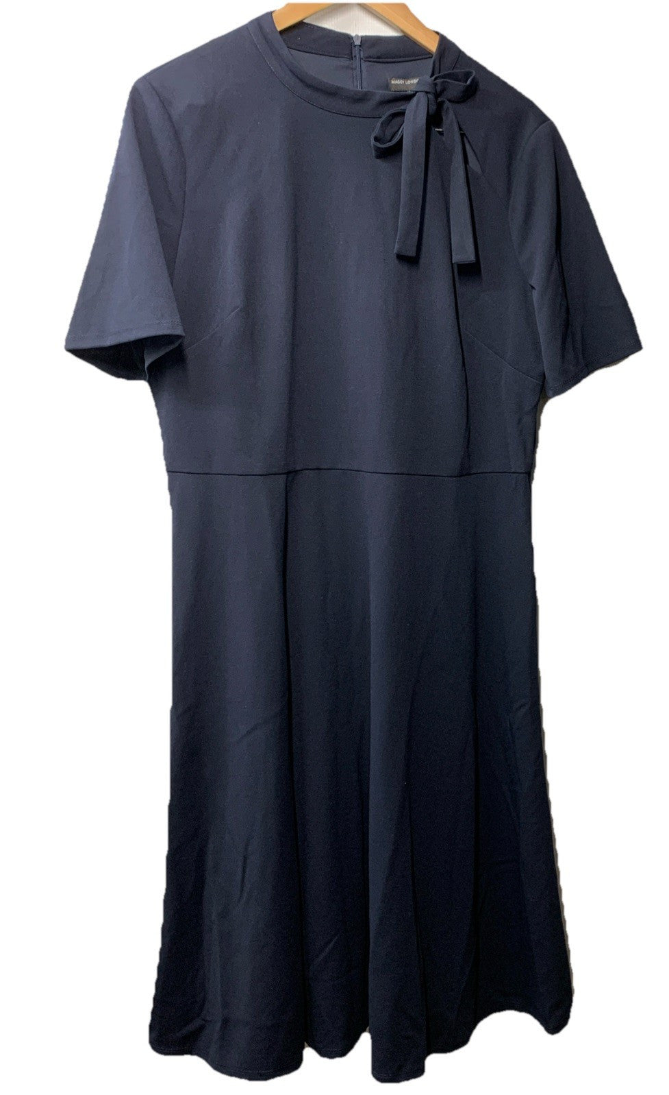 Maggy London Pleated Short Sleeve G5382M Midi 16 Dress Cocktail Party Formal