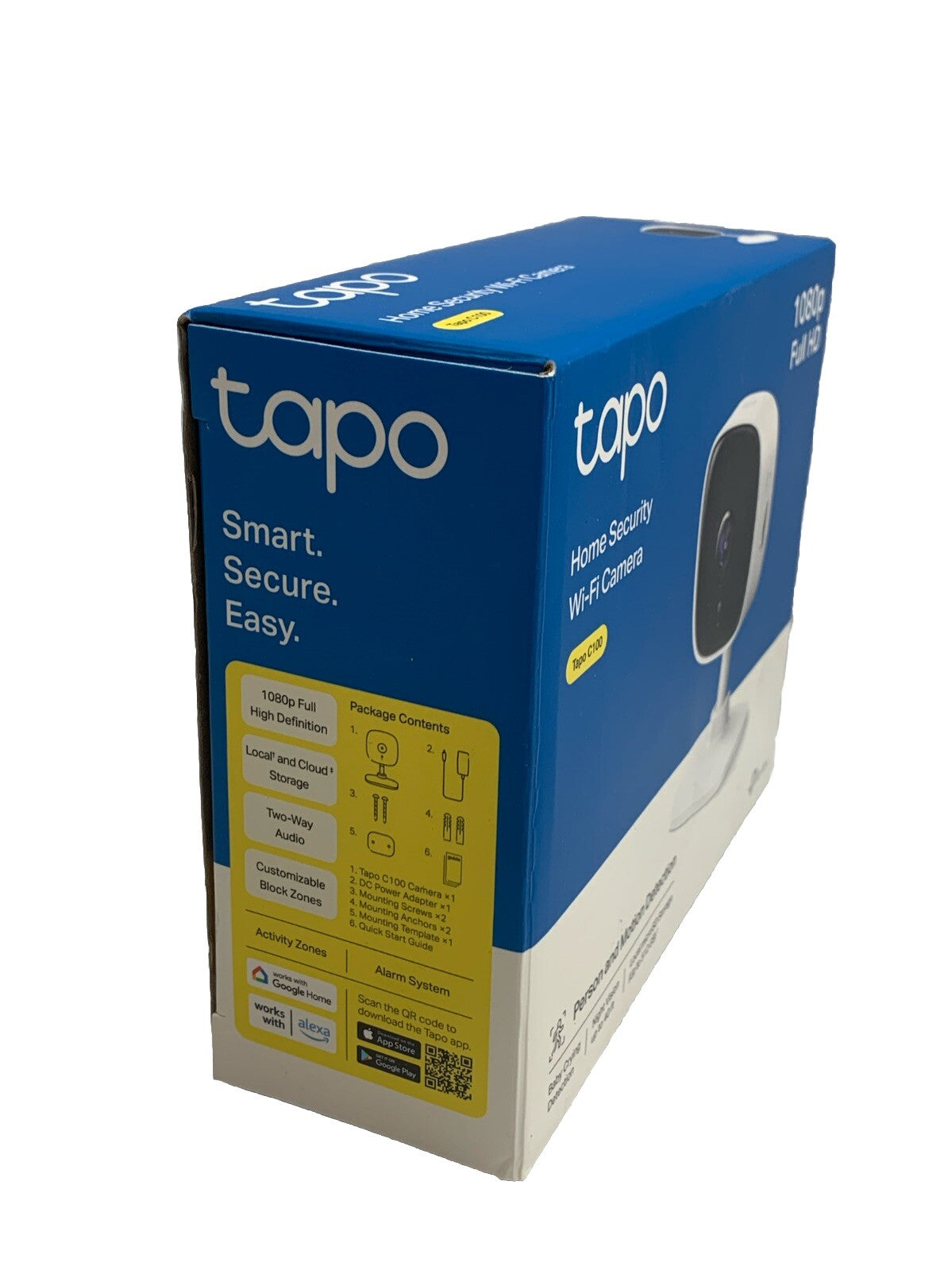 TP-Link Tapo 1080P Indoor Security Camera for Baby Monitor Dog Night Vision C100