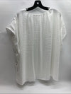 Calvin Klein Women's Short Sleeve Jaquard V-nevk Top White W4DAQ679 Size 3X