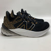New Balance Women's Fresh Foam Roav V2 Sneaker Black /White/Leopard Print 7.5
