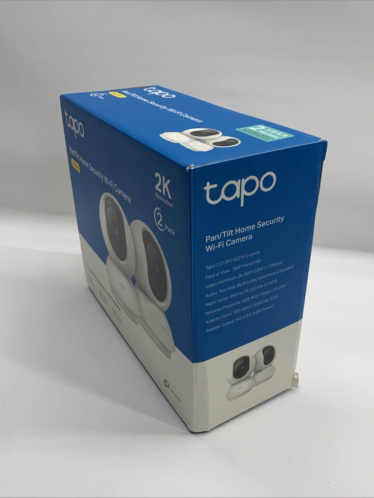 Tapo C210P2 2K Pan/Tilt Security Camera Motion Detection 2-Way Audio Siren 2PK