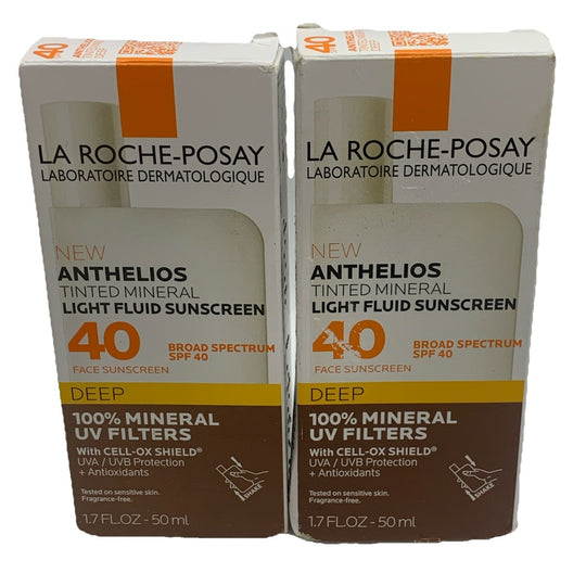 La Roche-Posay Anthelios Tinted Mineral Light Fluid Sunscreen 1.7floz - 2 Pack