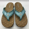 Spenco Orthotic Women's Cabo Flip-Flop Size US 12D Aqua Leather/Textile Upper