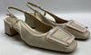 Sam Edelman Women Tracie Heel Size 8M Natural Weave Squared Toes Slingback Strap