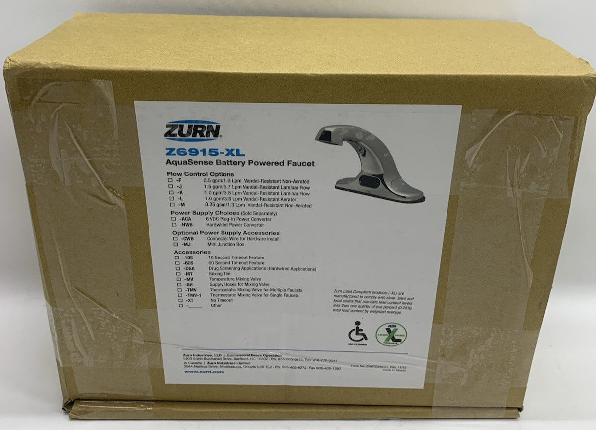 Zurn Z6915-XL  AquaSense Battery Powered Sensor Faucet Center Set Deck-Mount