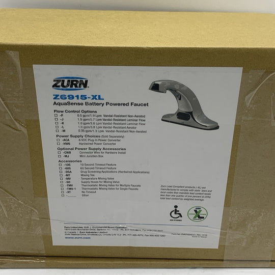 Zurn Z6915-XL  AquaSense Battery Powered Sensor Faucet Center Set Deck-Mount