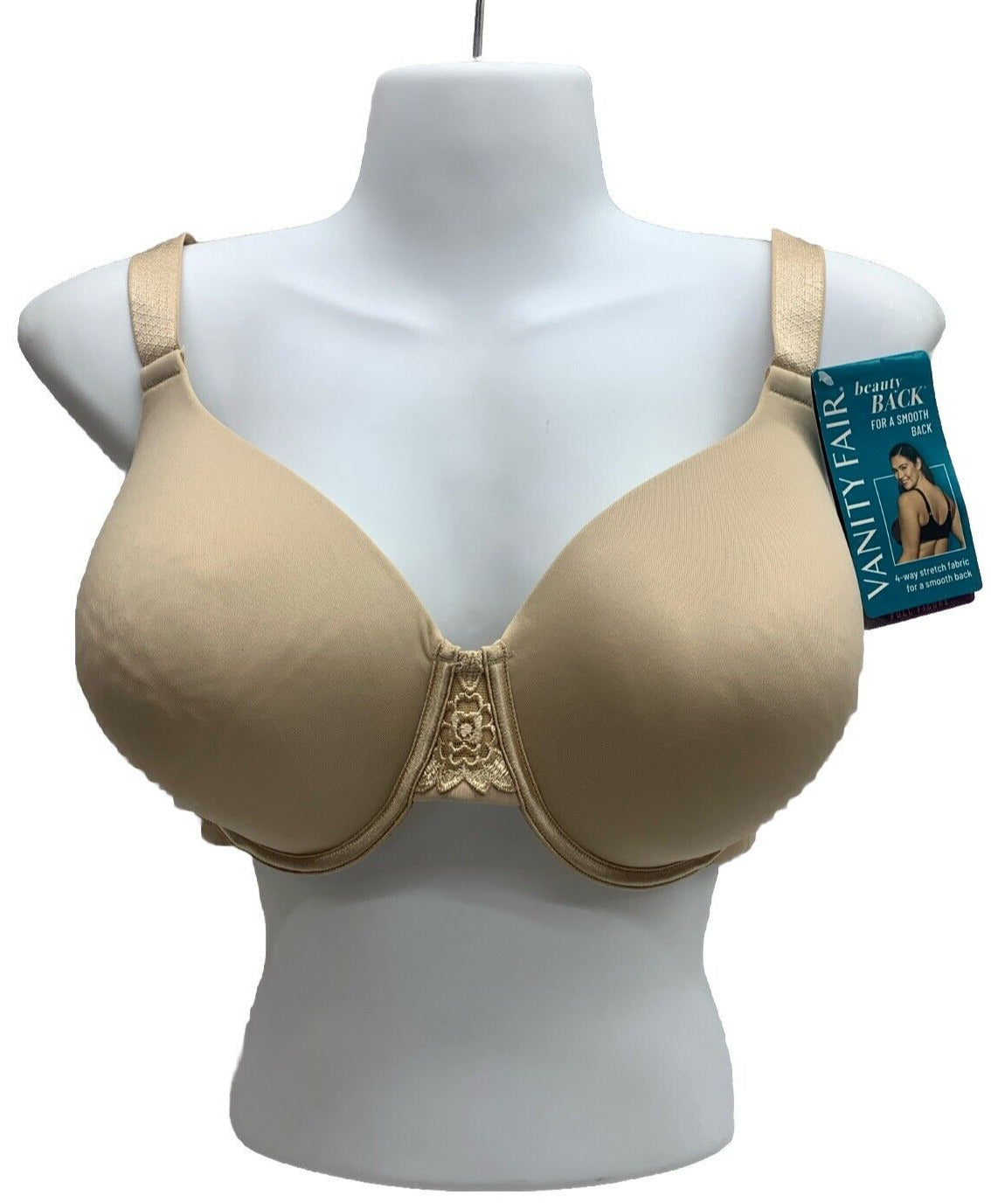 Vanity Fair Beautiful Benefits Contour Back Smoother Bra 76380 Size 38DD Nude