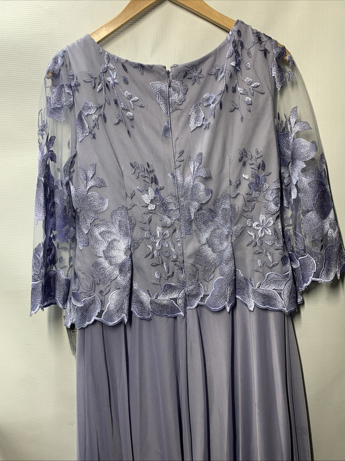 Alex Evenings Womens Wedding Formal Guest Dress 3/4 Sleeve Elegant Floral Size 8