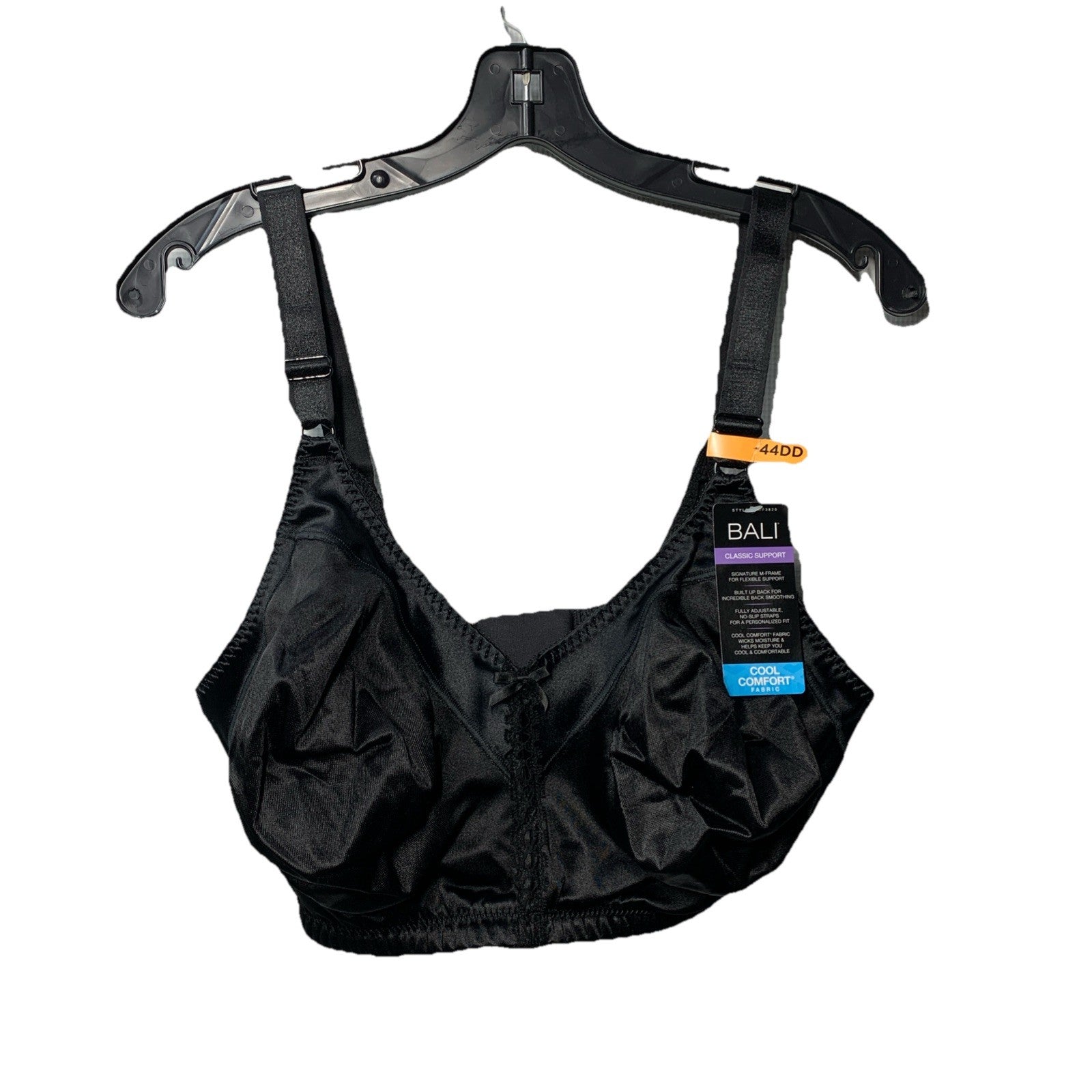 Bali Women's Double Support Full-Figure Wireless Bra DF3820 Black Size 44DD