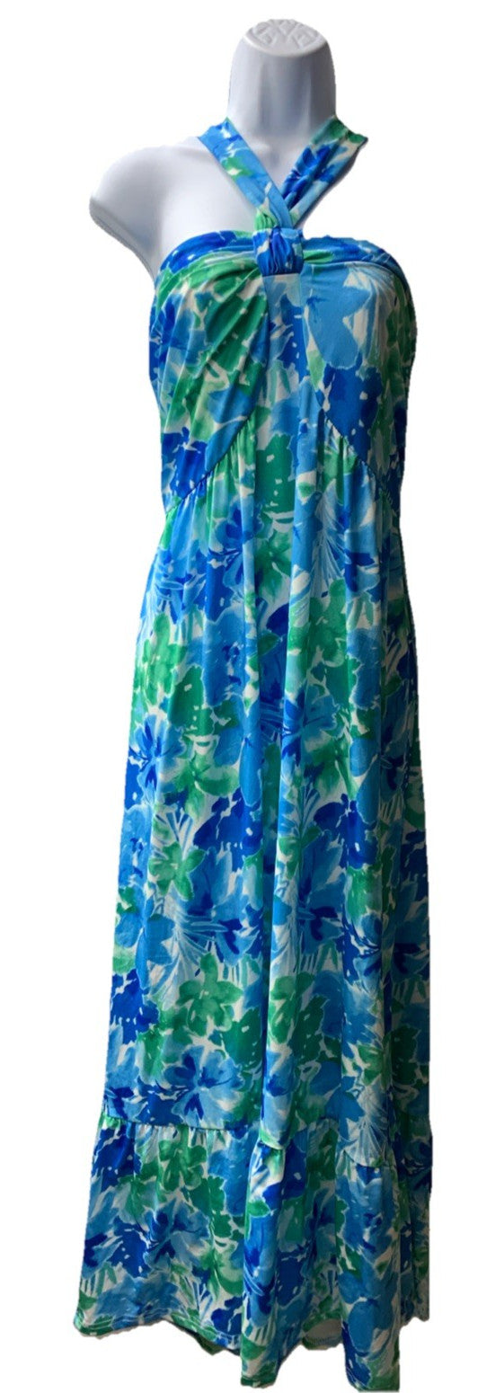 Grace Karin 2025 women's criss cross halterneck sleeveless summer dress in size 2XL, featuring a stylish fit and vibrant design.
