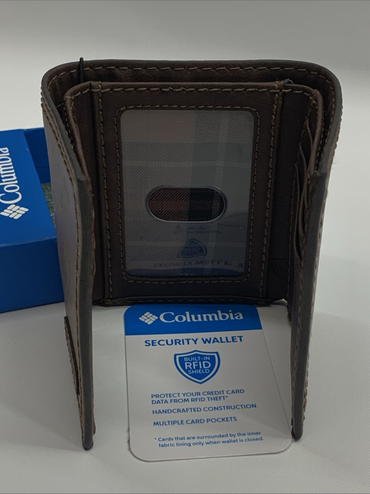 Columbia Men's RFID Slim Trifold Security Wallet RFID Blocking Shield Compact