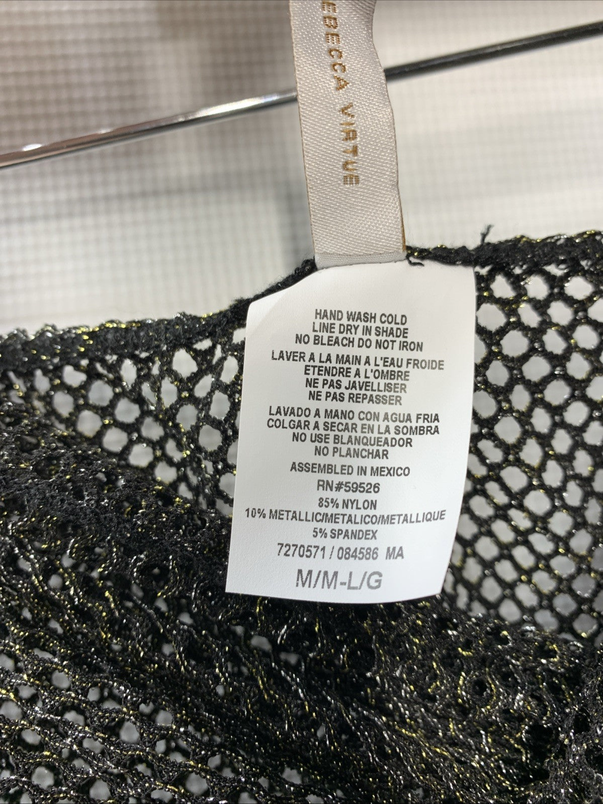 BECCA 7270571 Womens Network Wrap Sarong, Casual, Beach Cover Ups Size M-L Black