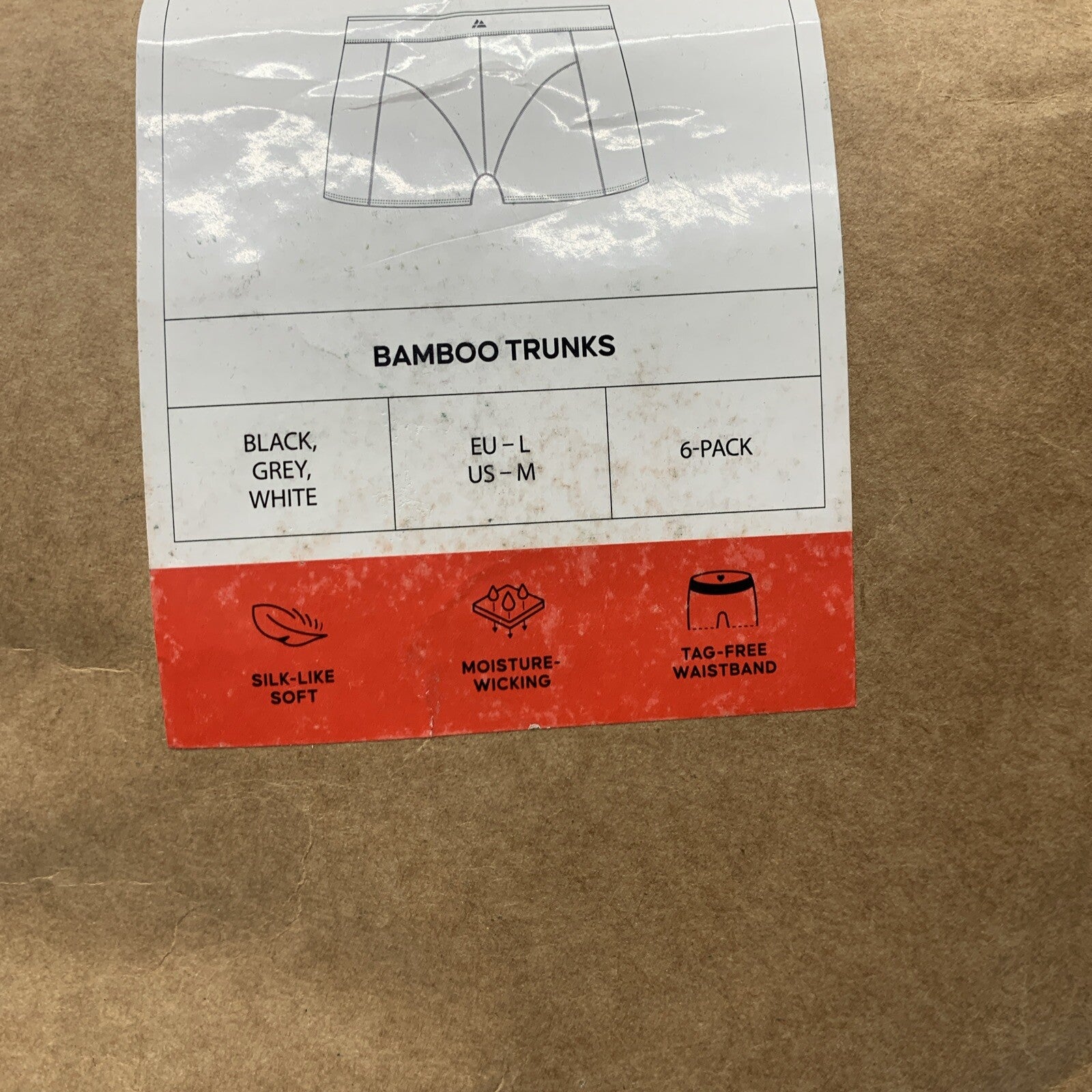 Danish Endurance Classic Trunks Men's Black/Gray/White Size Medium - 6 Pack