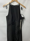 HALSTON Women's Annika Gown Dress Stretch Crepe Halter Black Sleeveless Size 8