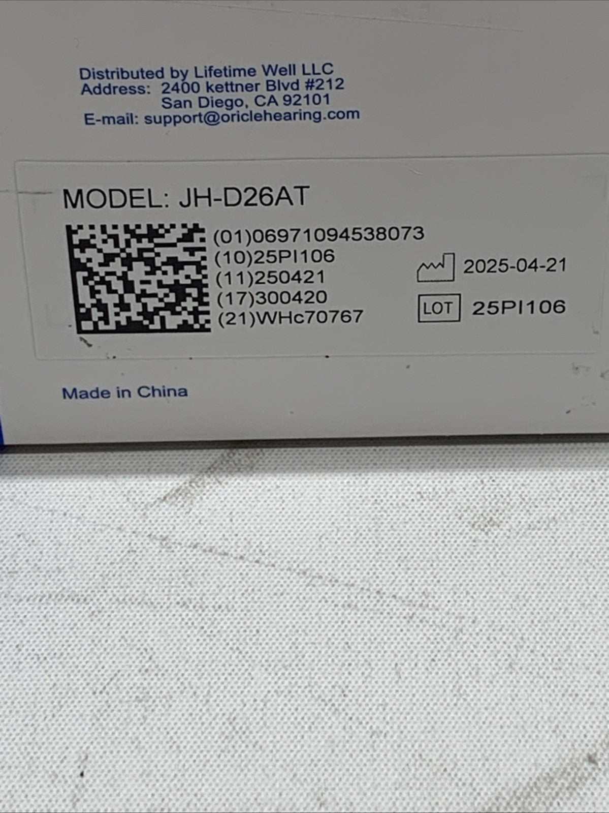 Oricle TrueFit Rechargeable Behind-The-Ear Hearing Aids JH-D26AT for Seniors