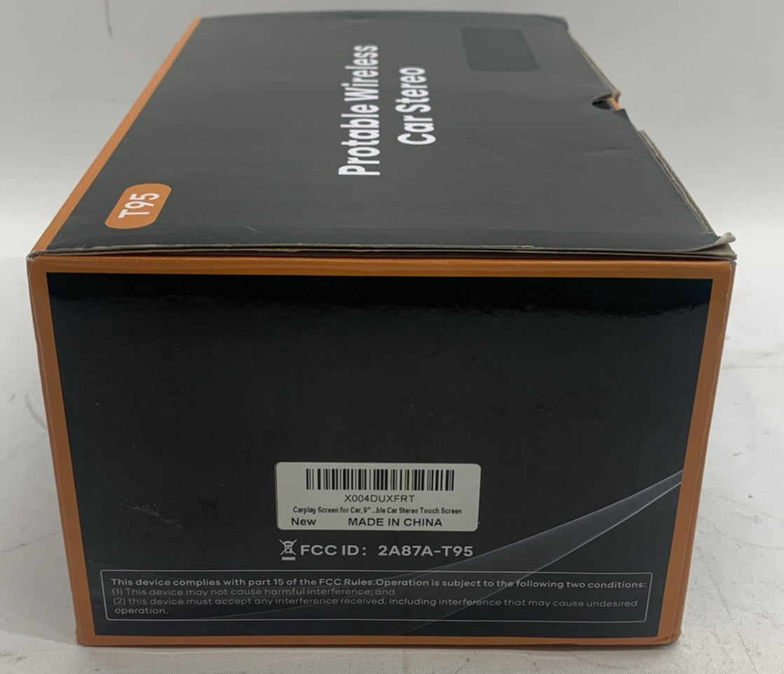 T95 Portable Wireless Carplay Stereo Touchscreen with 4K Dash Cam: Portable 9”