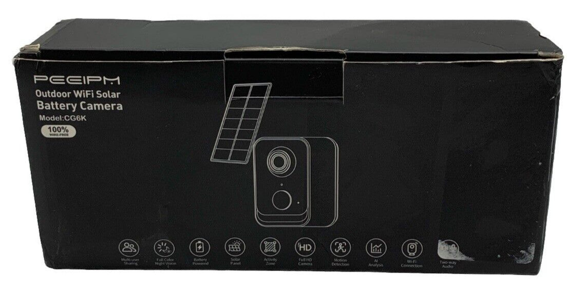 Outdoor Wi-Fi Outdoor Solar Battery Camera Peeipm CG6K White for Home Security