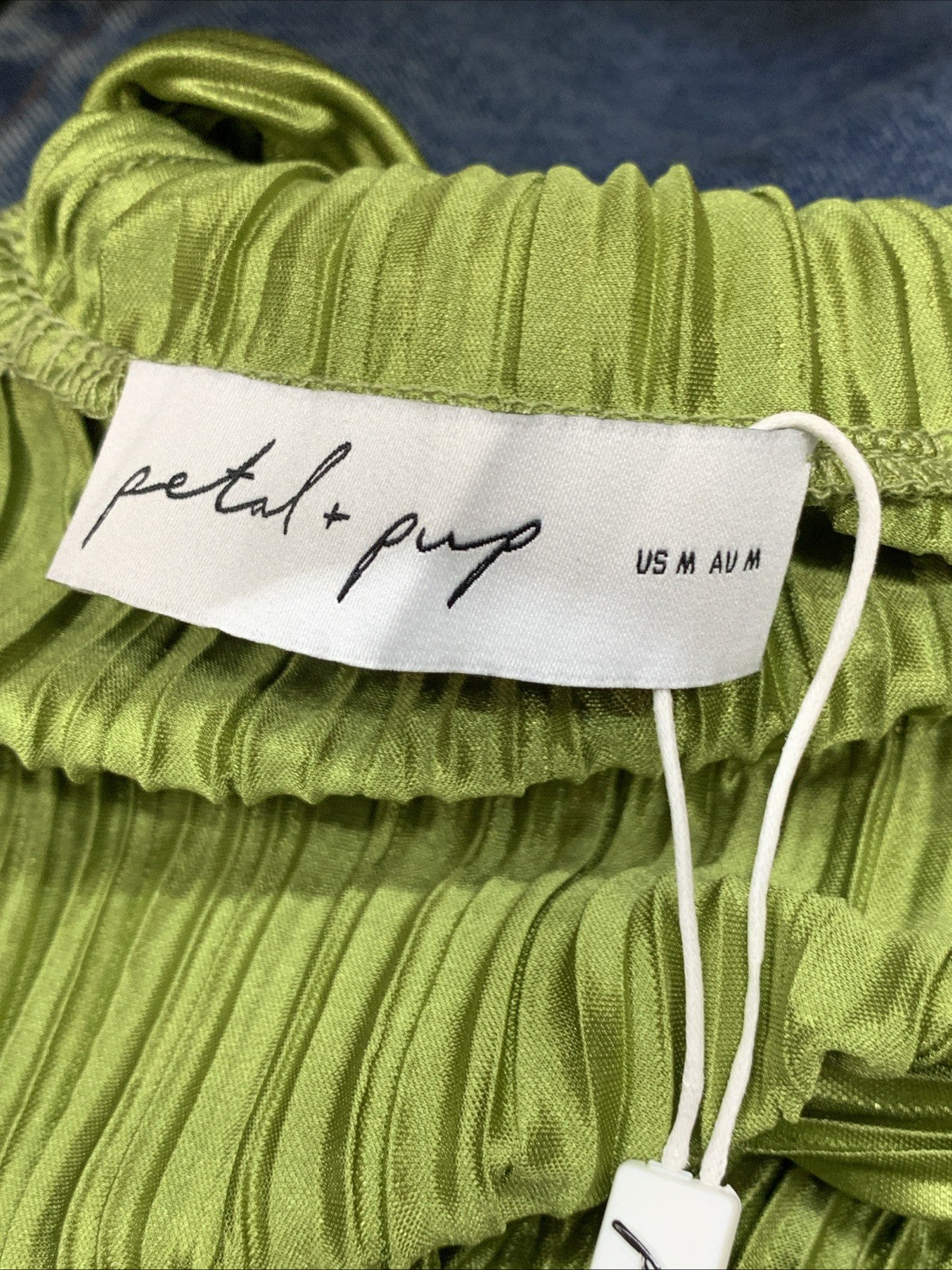 Petal and Pup TF9166-2-PPX Women's Melody Plisse Halter Maxi Dress Olive Size M