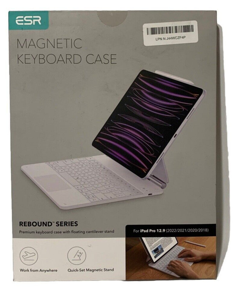 ESR iPad Air 13 Inch Case Keyboard (M2, 2024)Floating Cantilever Stand White