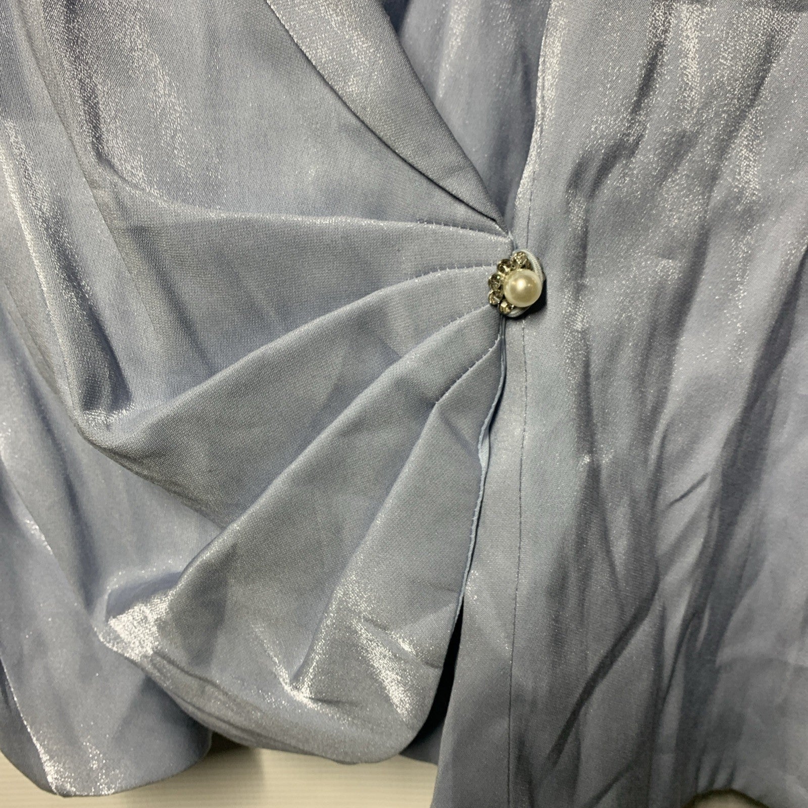 Alex Evenings Womens 3/4 Sleeve Surplice Neckline Stretch Shimmer Jacket Size XL