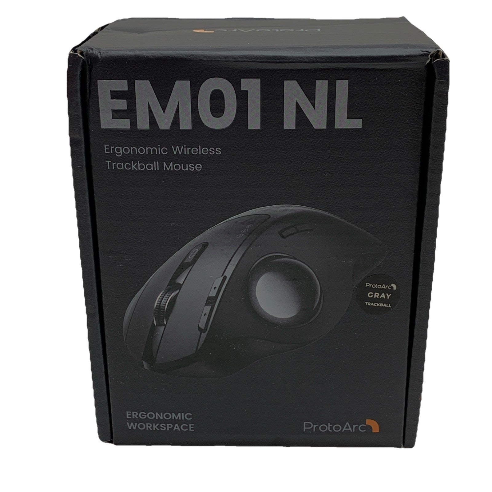 ProtoArc EM01 NL Ergonomic Wireless Trackball Mouse Black for Computer Laptop