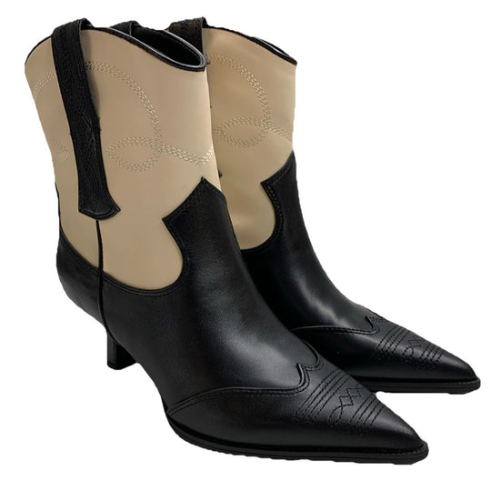 Circus NY by Sam Edelman Women's Yolanda Western Heel Boot Size 6 Black Vanilla