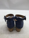 Women's Aerosoles Willowbrook Ankle Strap Wedge Sandal Mid Blue Open Toe Size 6