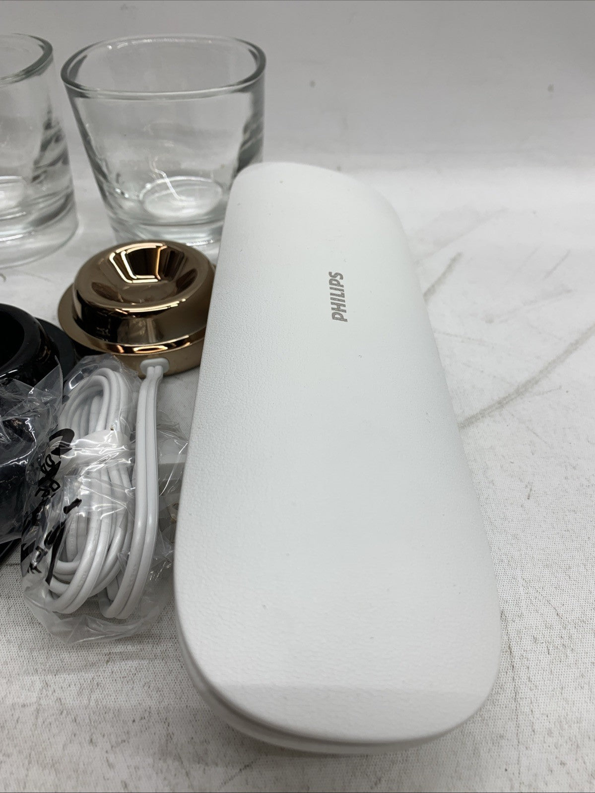 Philips Sonicare Diamond Clean Glass Cup RG/Black Charging Base Charging Case