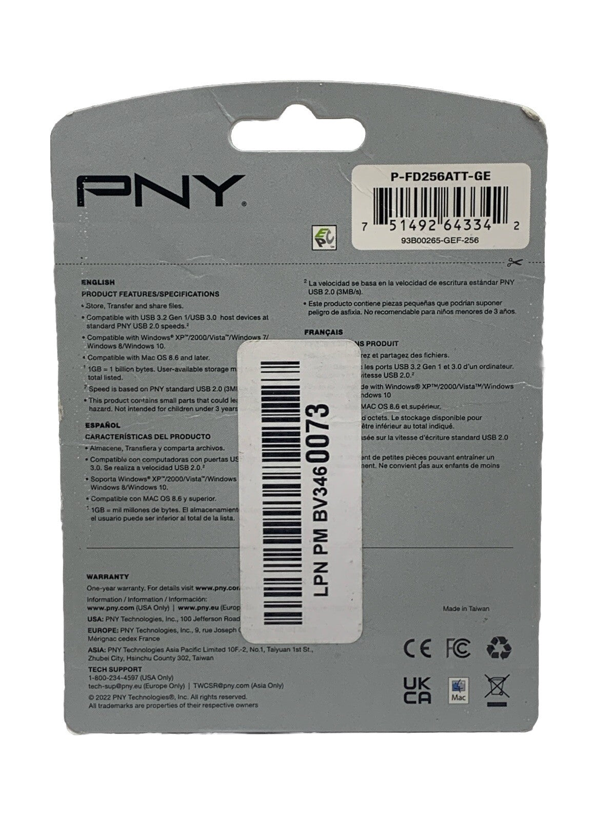 PNY Attache 4 USB flash drive 256 GB USB Type-A 3.2 Gen 1 (3.1 Gen 1) Black (FD2