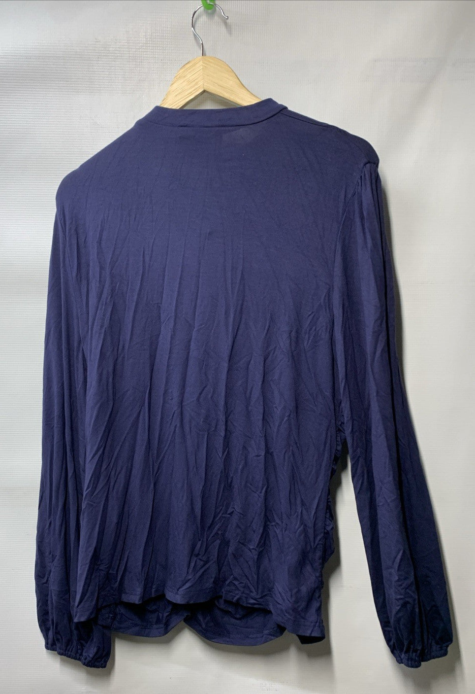 GRACE KARIN Long Lantern Sleeve High-Neck Ruched Front Fitted Blouse Size 2XL