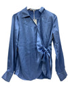 GRACE KARIN Women's Satin Silk Blouses Wrap V Neck Shirts Long Sleeve Size Small