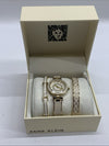 Anne Klein Women's Glitter Accented Bangle Wrist Watch and Bracelet Set Analog