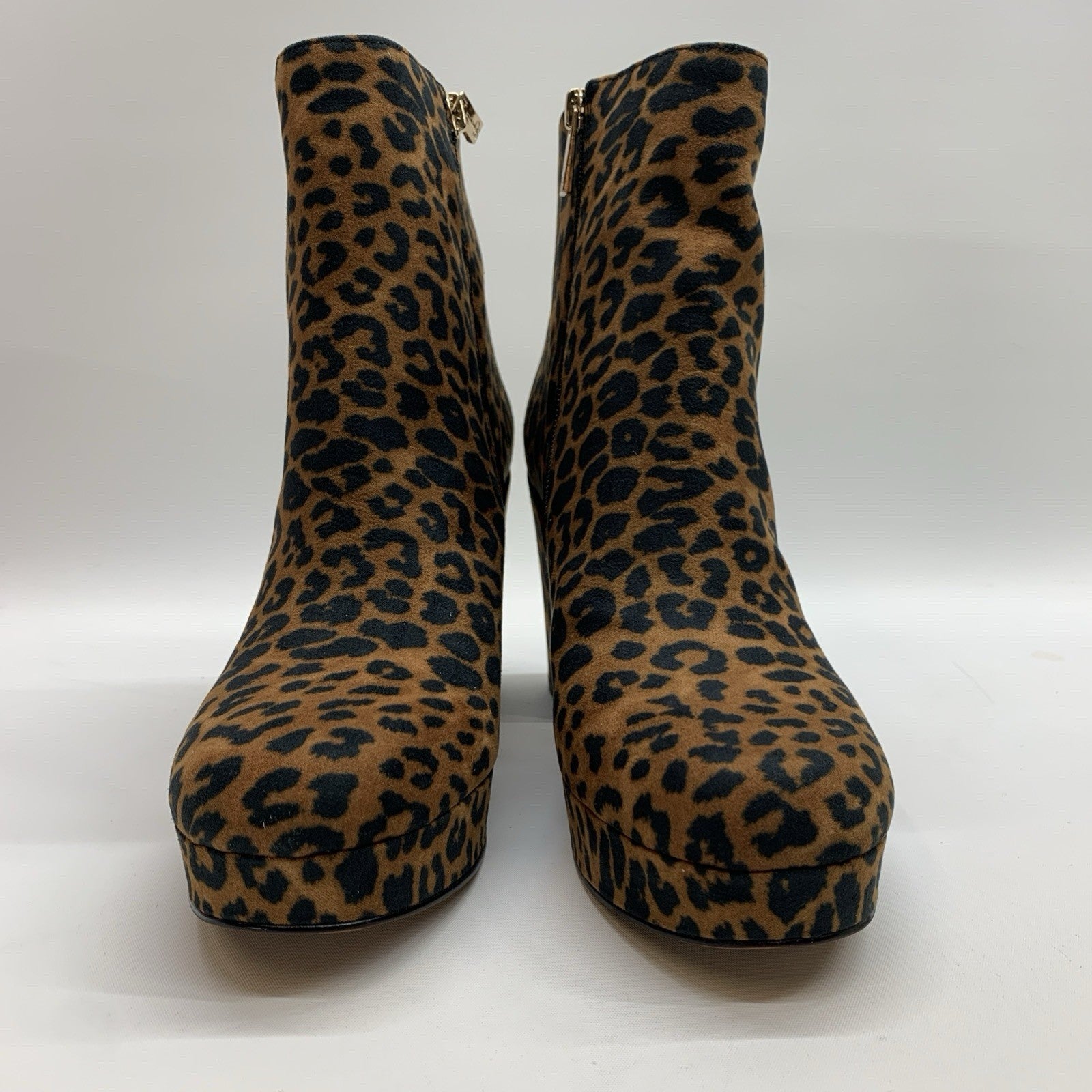 Jessica Simpson Women's Rexura Faux Suede Ankle Booties Leopard Print Size 8M
