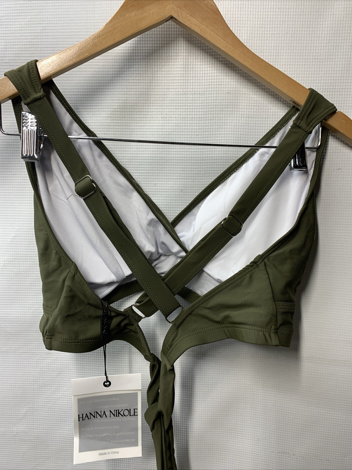 Hanna Nikole Bikini Sets for Women Plus Size Front Strappy Two Piece Suit 14W GR