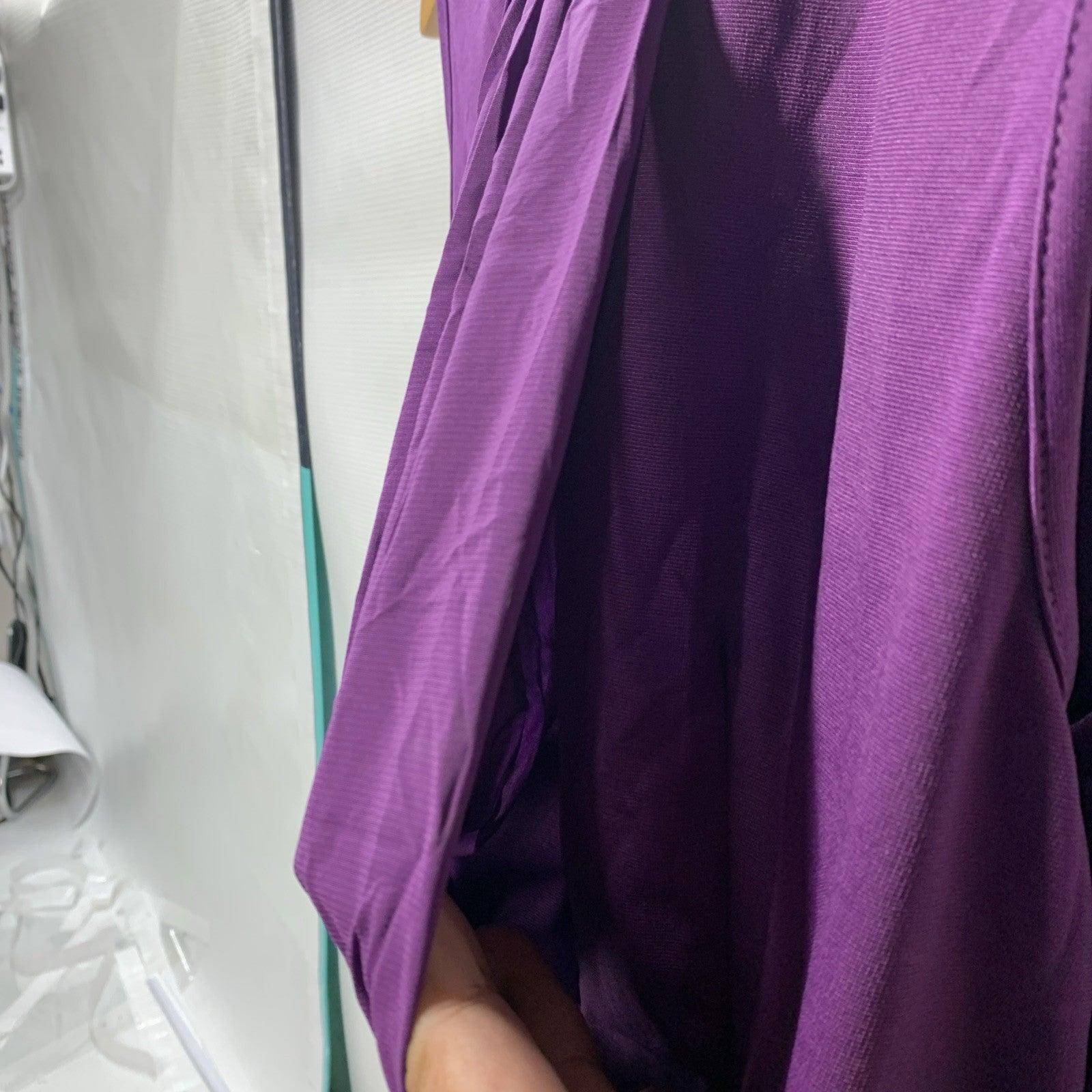 GRACE KARIN Cocktail Party Dress Sleeveless Ruched Size Large Purple Front Drape