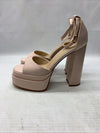Vivianly Womens Platform Ankle Strap Open Toe Chunky Block High Heels Nude Sz 9