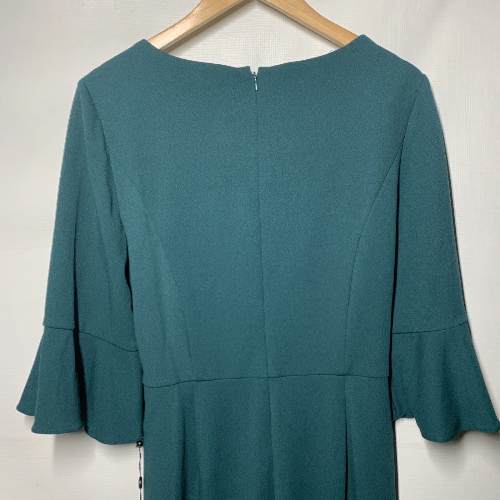 Adrianna Papell 3/4 Sleeve Bell Sleeve Tie Waist Straight Leg Jumpsuit Size 14