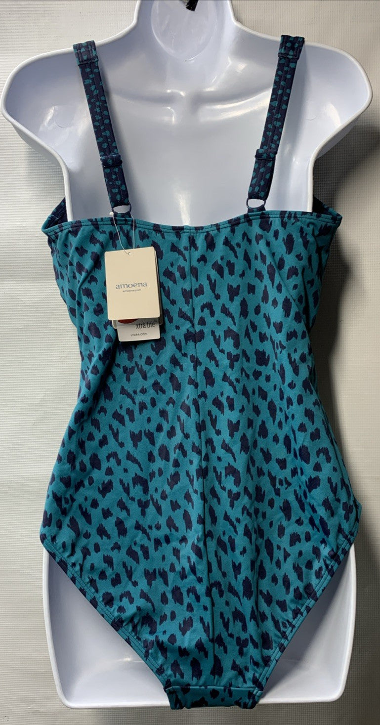 Amoena Womens Standard Manila High Neckline One-Piece Swimsuit Size 14C Swimwear