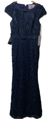 JS Collections Leigh 3D-Floral Keyhole-Cutout Long Gown Dress Formal Size 2