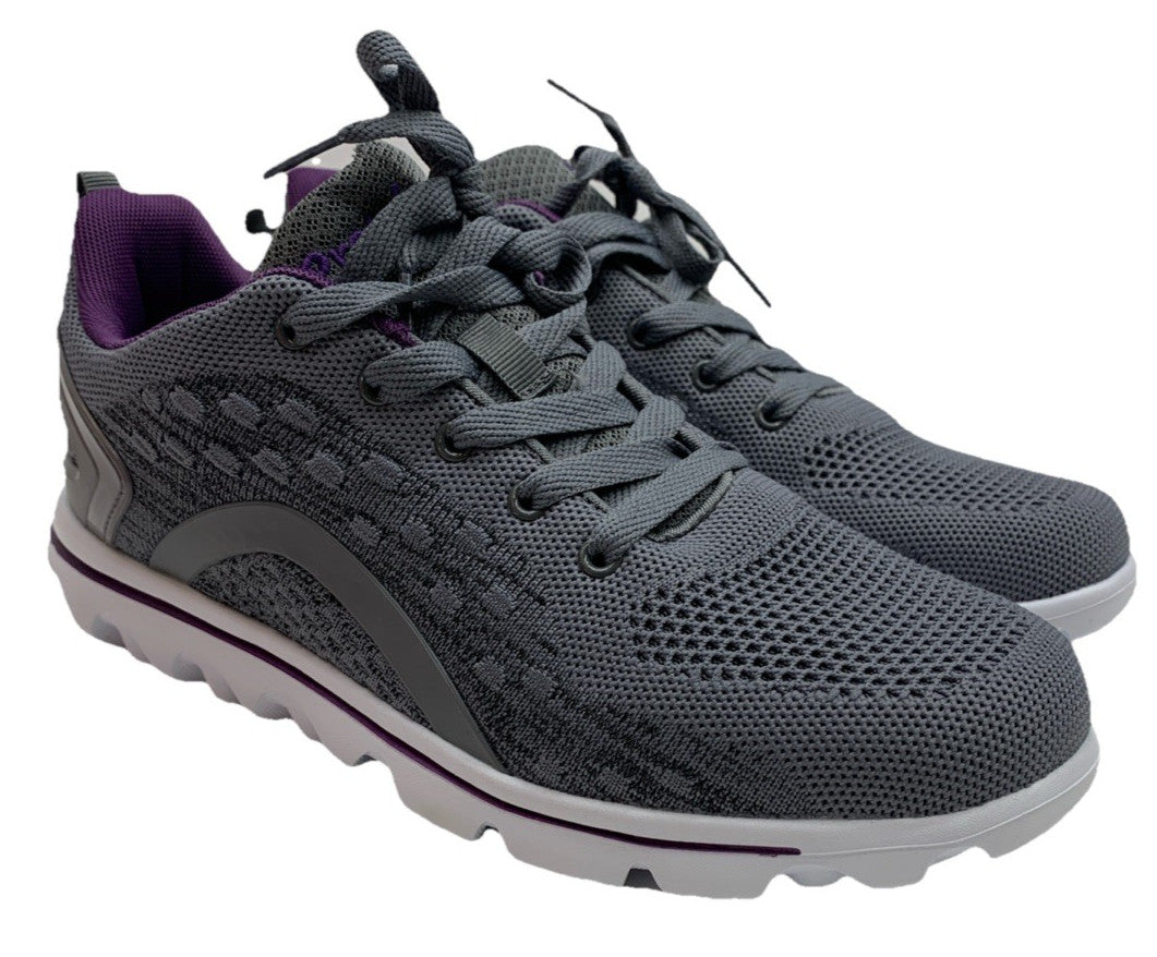 Propet Travelactiv Axial Walking Womens Grey Athletic Shoes Size 9.5 XX(4E) Lace