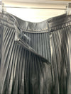 BCBGMAXAZRIA Women's Faux Leather Pleated Skirt with Back Zipper Size 6 Black