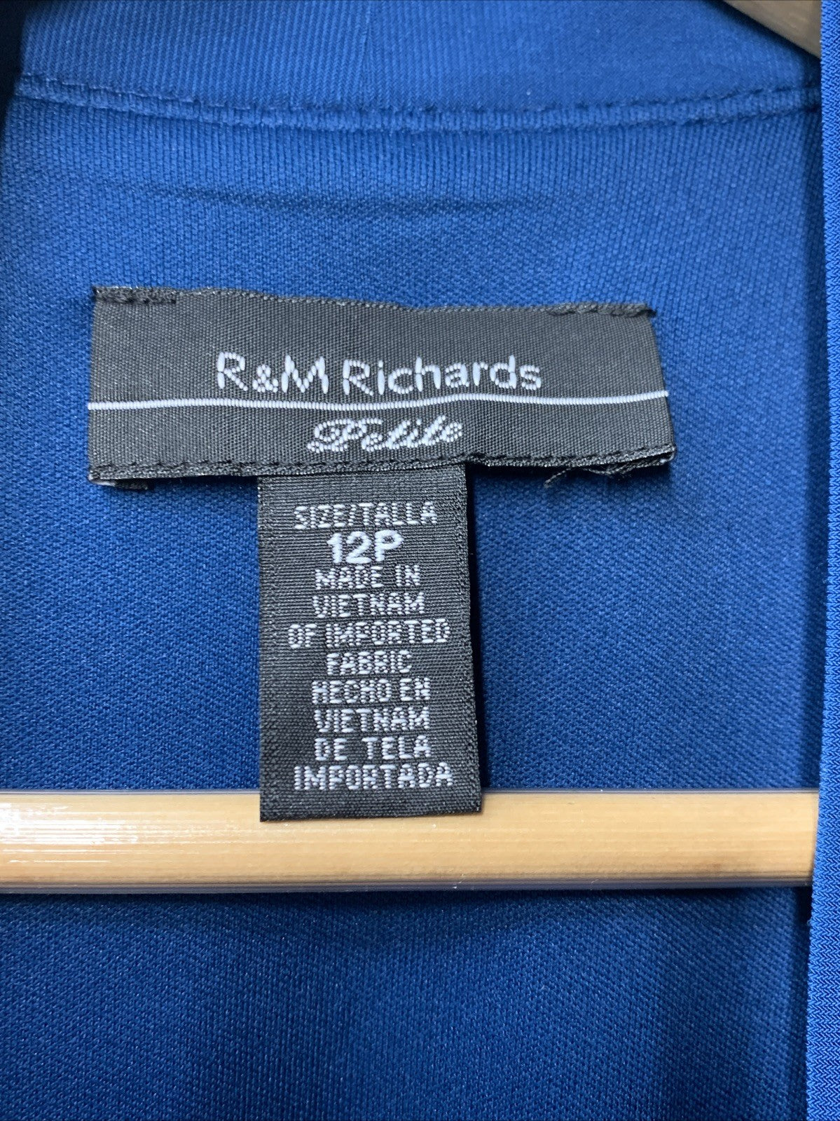 R&M Richards Women's Classic Pants 2 Piece Set 12P Blue 3024P Illusion Sleeves