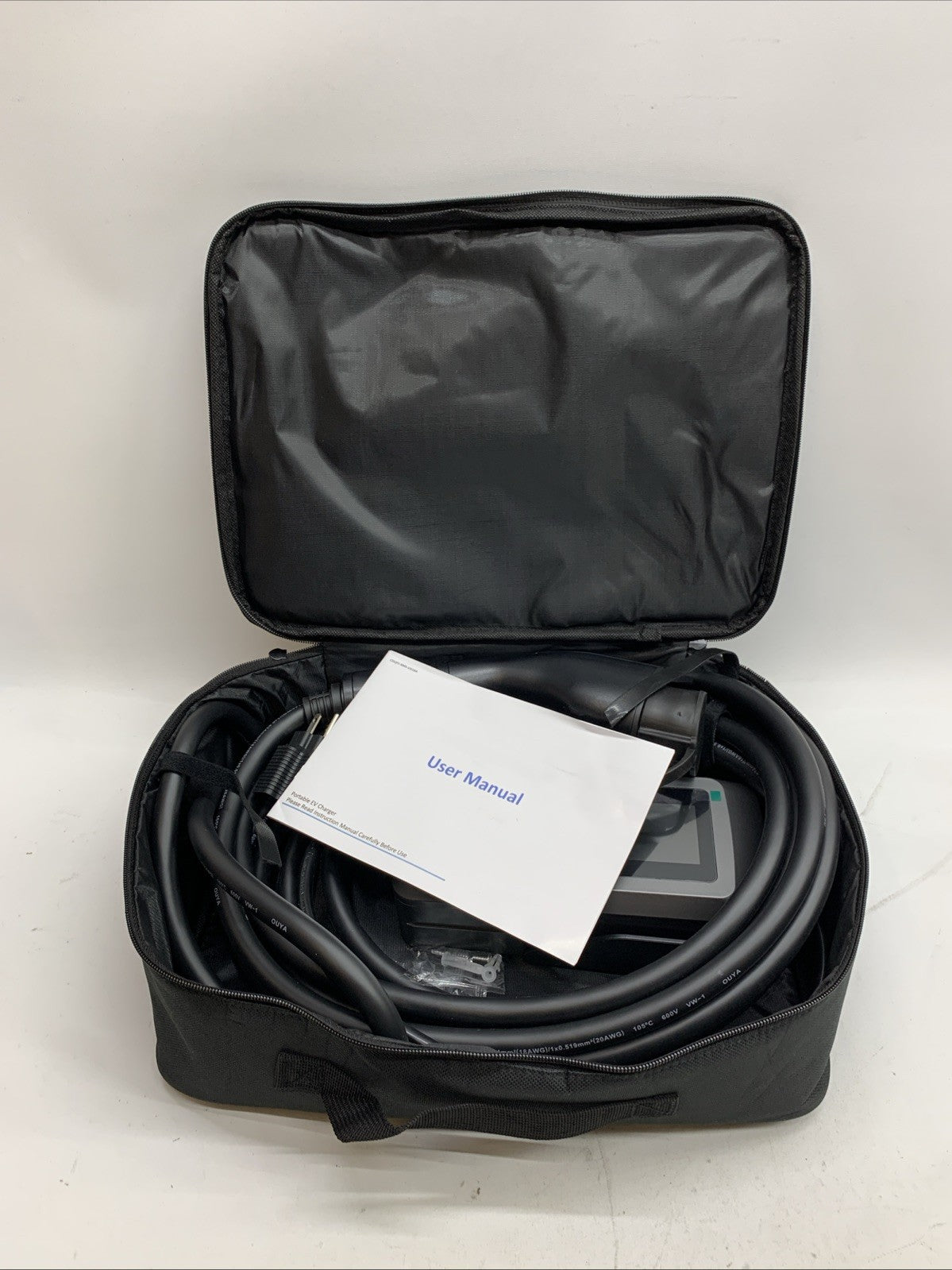 Portable Level 1&2 EV Charger, 16Amp Adjustable Current, Wallbox for Home/Travel